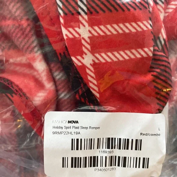 NWT Plaid Sleep Romper - Picture 9 of 11